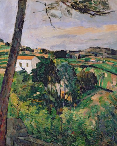 Landschap met rood dak of De den bij de Estaque door Paul Cézanne